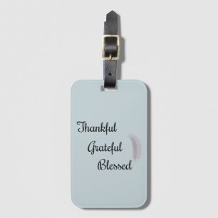 Angel Feather dankbar dankbar, gesegnet Dusty Blue Gepäckanhänger