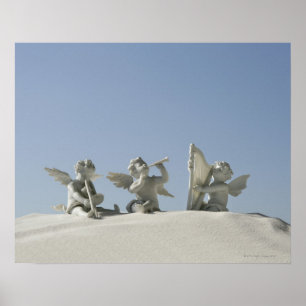 Angel Figuren mit Musikinstrumenten auf Poster