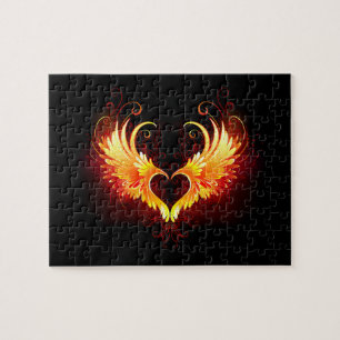 Angel Fire Heart with Wings
