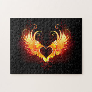 Angel Fire Heart with Wings