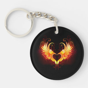 Angel Fire Heart with Wings