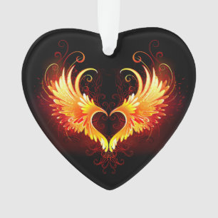 Angel Fire Heart with Wings