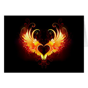 Angel Fire Heart with Wings