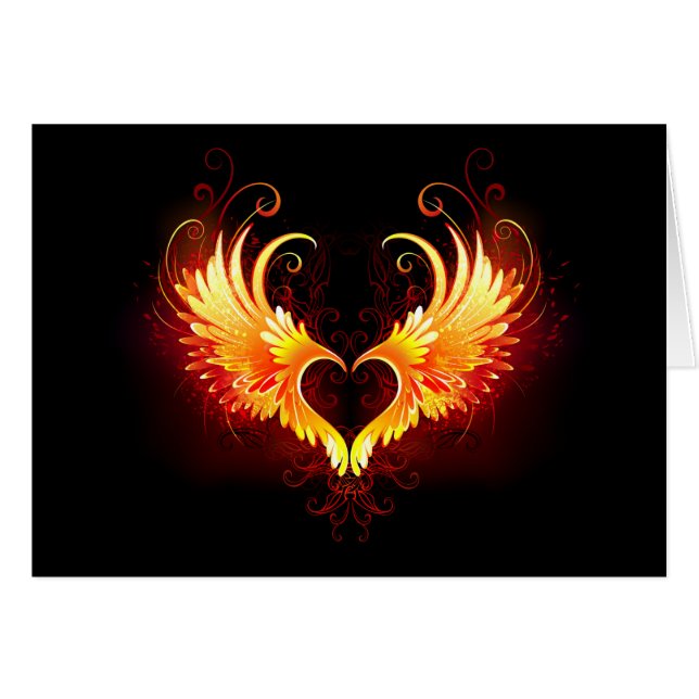 Angel Fire Heart with Wings (Devant Horizontal)