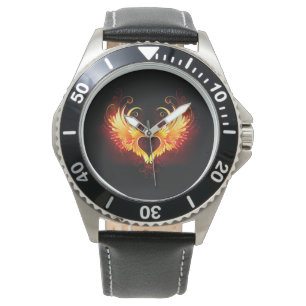 Angel Fire Heart with Wings Armbanduhr