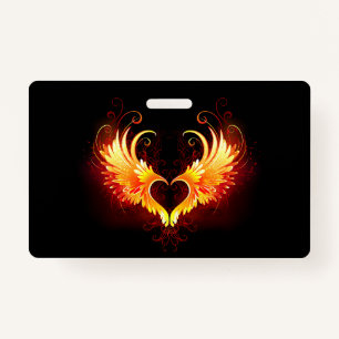 Angel Fire Heart with Wings Ausweis