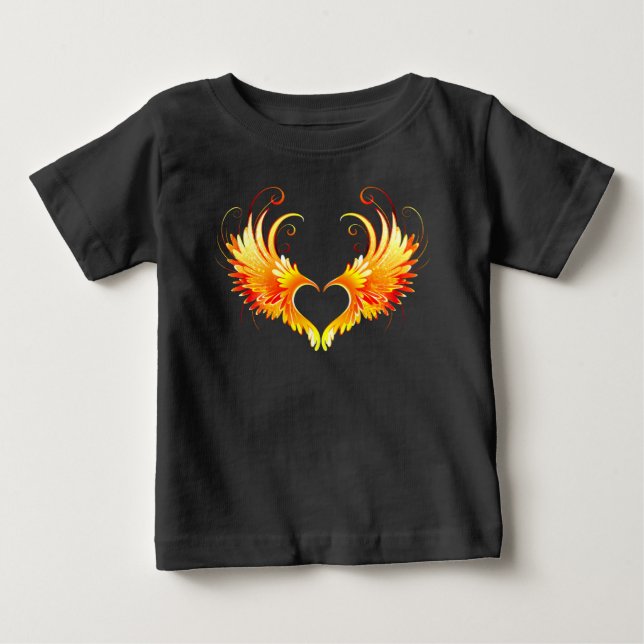 Angel Fire Heart with Wings Baby T-shirt (Vorderseite)