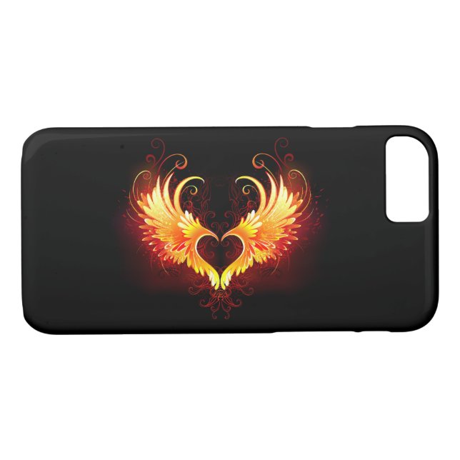 Angel Fire Heart with Wings Case-Mate iPhone Hülle (Rückseite (Horizontal))