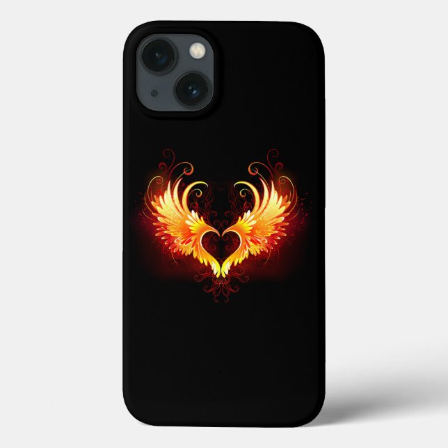 Angel Fire Heart with Wings Case-Mate iPhone Hülle (Rückseite)