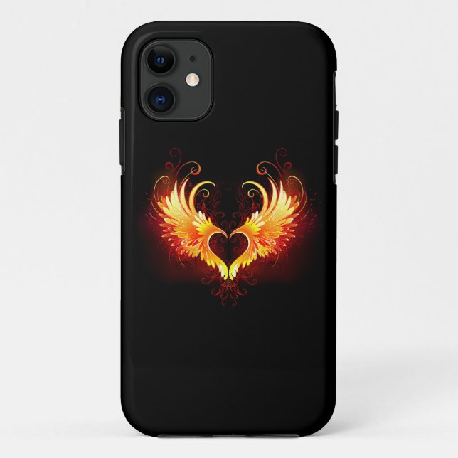 Angel Fire Heart with Wings Case-Mate iPhone Hülle (Rückseite)