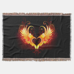 Angel Fire Heart with Wings Decke