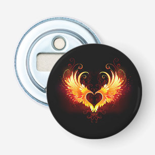 Angel Fire Heart with Wings Flaschenöffner