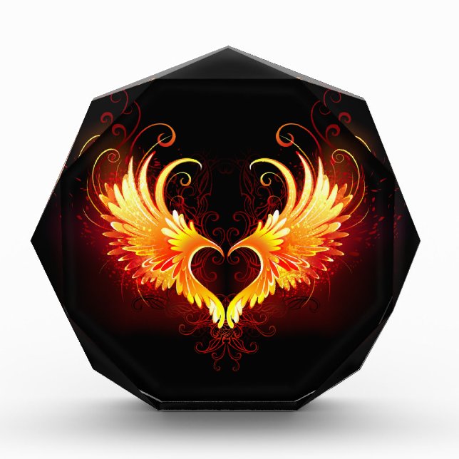 Angel Fire Heart with Wings Fotoblock (Vorderseite)