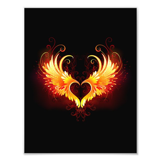 Angel Fire Heart with Wings Fotodruck (Vorne)