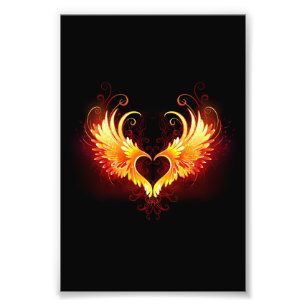 Angel Fire Heart with Wings Fotodruck