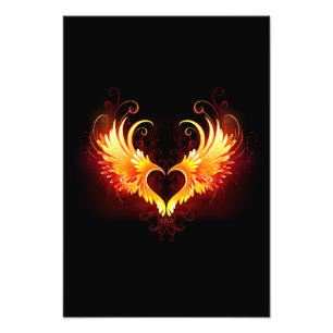 Angel Fire Heart with Wings Fotodruck