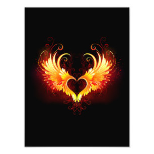 Angel Fire Heart with Wings Fotodruck