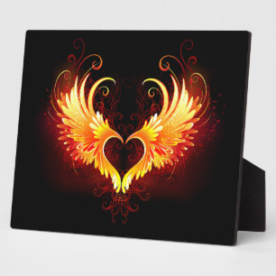 Angel Fire Heart with Wings Fotoplatte
