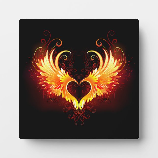 Angel Fire Heart with Wings Fotoplatte (Vorderseite)