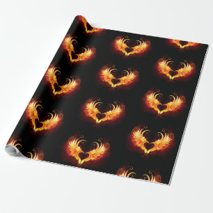 Angel Fire Heart with Wings Geschenkpapier