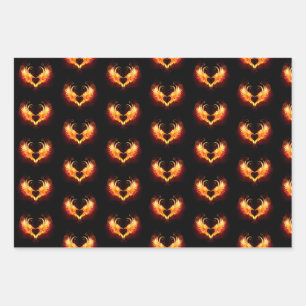 Angel Fire Heart with Wings Geschenkpapier Set