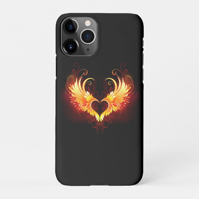 Angel Fire Heart with Wings iPhone Hülle (Rückseite)