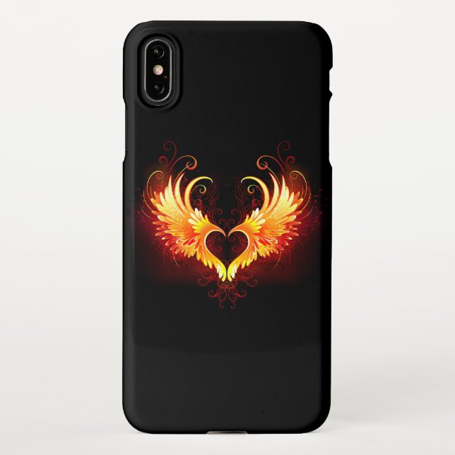 Angel Fire Heart with Wings iPhone Hülle (Rückseite)