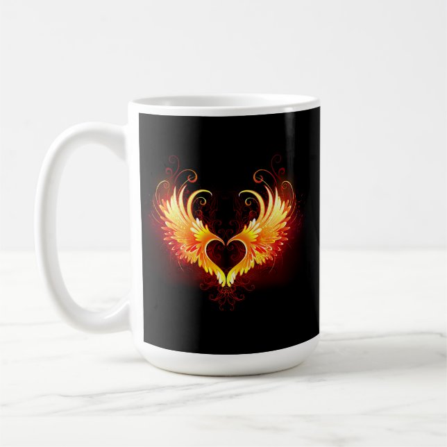 Angel Fire Heart with Wings Kaffeetasse (Links)