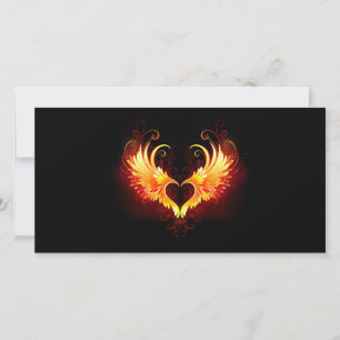 Angel Fire Heart with Wings Karte