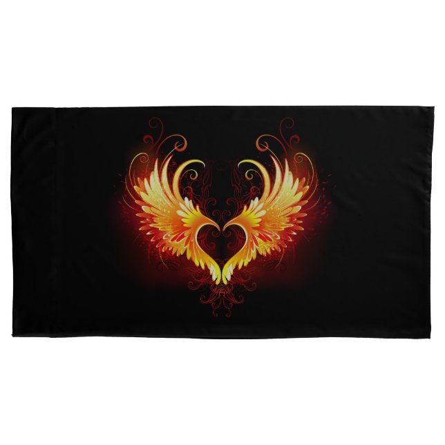 Angel Fire Heart with Wings Kissenbezug (Vorderseite)
