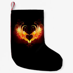 Angel Fire Heart with Wings Kleiner Weihnachtsstrumpf