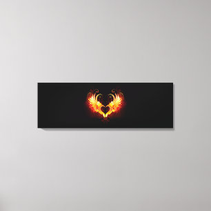 Angel Fire Heart with Wings Leinwanddruck