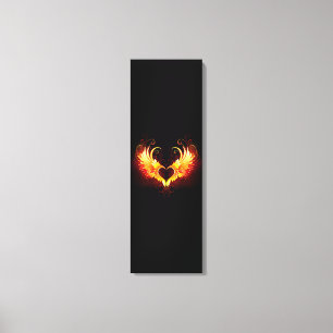 Angel Fire Heart with Wings Leinwanddruck
