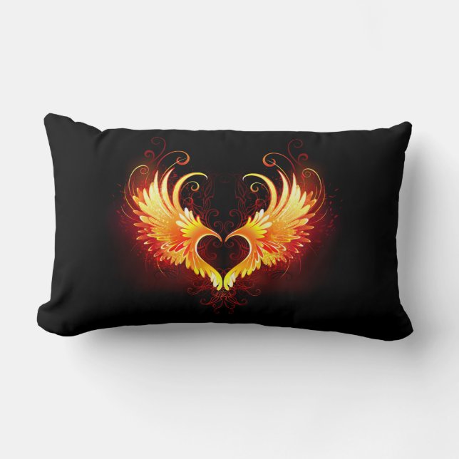 Angel Fire Heart with Wings Lendenkissen (Vorderseite)