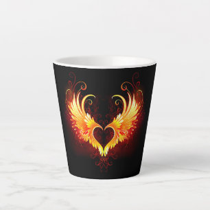 Angel Fire Heart with Wings Milchtasse