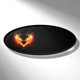 Angel Fire Heart with Wings Namenschild