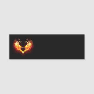 Angel Fire Heart with Wings Namensschild