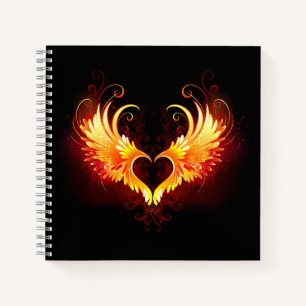 Angel Fire Heart with Wings Notizbuch