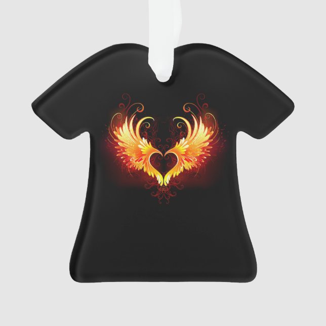 Angel Fire Heart with Wings Ornament (Vorderseite)