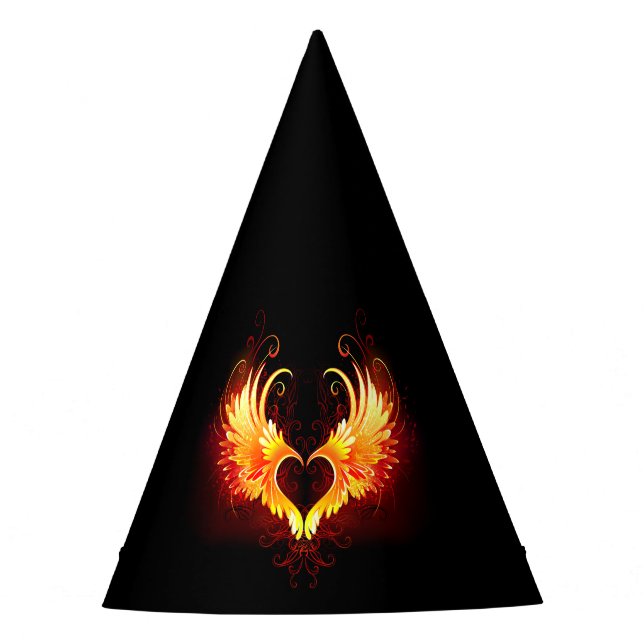 Angel Fire Heart with Wings Partyhütchen (Vorderseite)