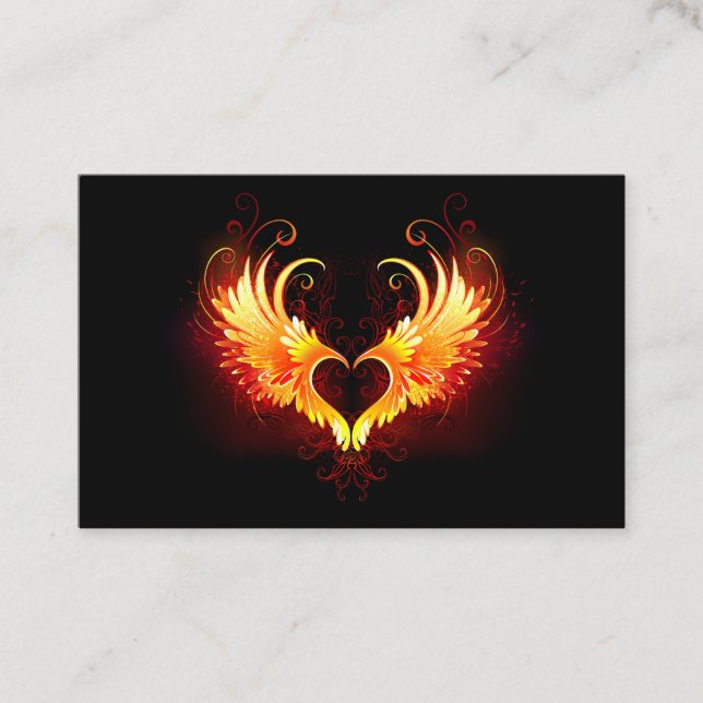 Angel Fire Heart with Wings Rabattkarte (Vorderseite)