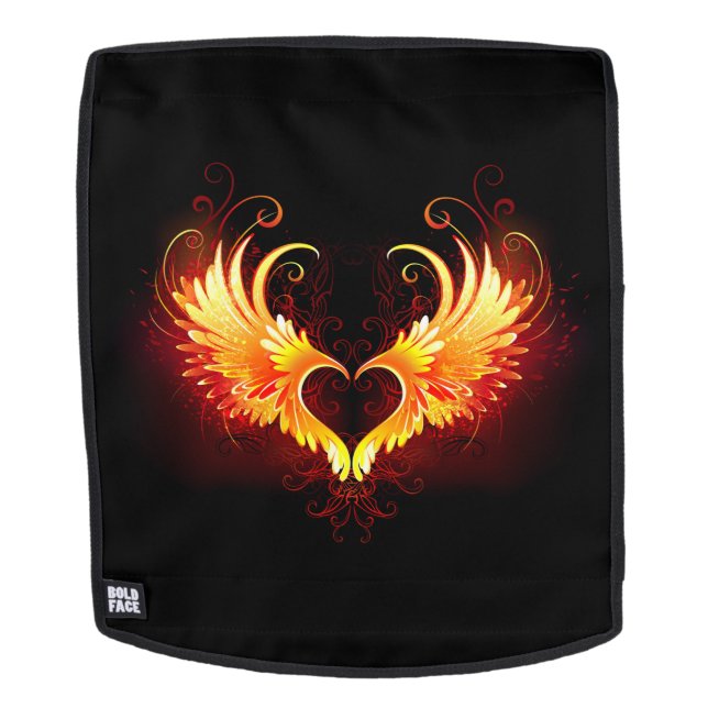 Angel Fire Heart with Wings Rucksack (Abnehmbare Front)