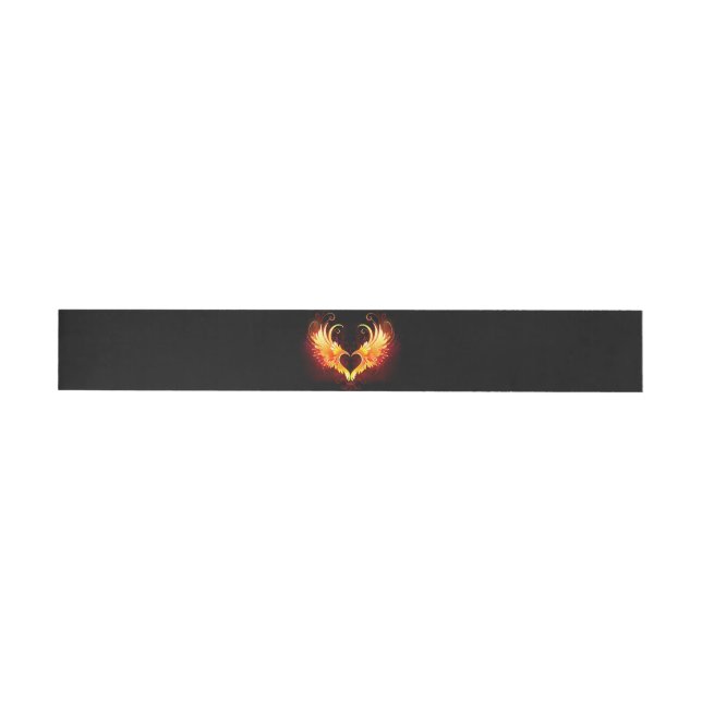 Angel Fire Heart with Wings Rundum-Adressaufkleber (Person)