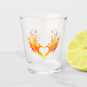 Angel Fire Heart with Wings Schnapsglas