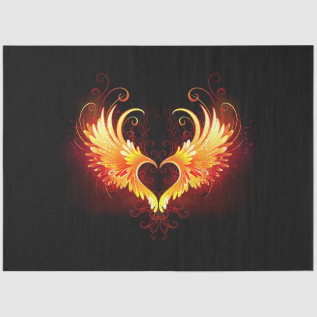 Angel Fire Heart with Wings Seidenpapier (Vorderseite)