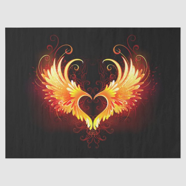 Angel Fire Heart with Wings Seidenpapier (Vorderseite)