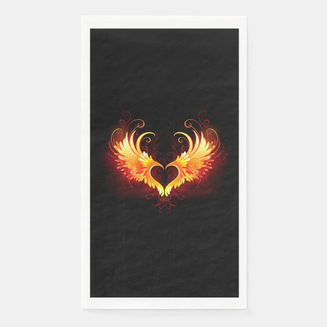 Angel Fire Heart with Wings Serviette (Vorderseite)