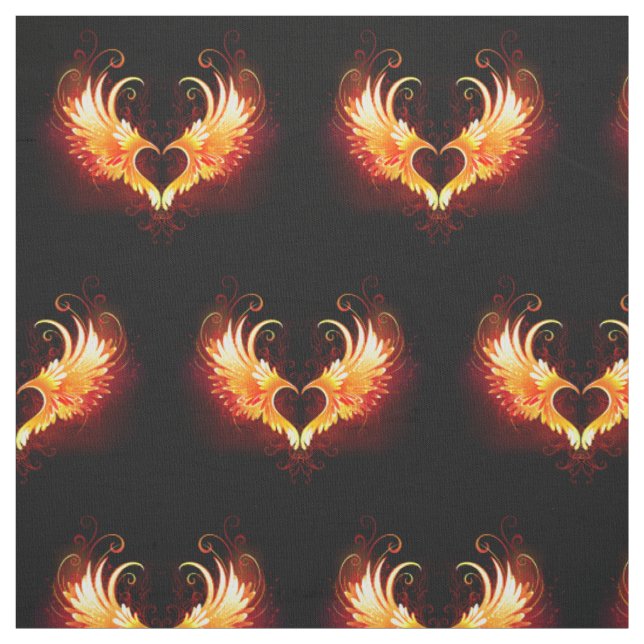 Angel Fire Heart with Wings Stoff (Muster)