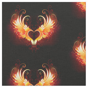 Angel Fire Heart with Wings Stoff