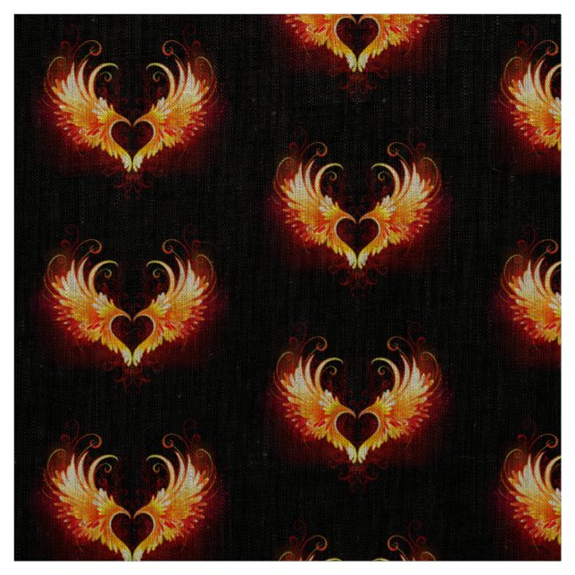 Angel Fire Heart with Wings Stoff (Muster)